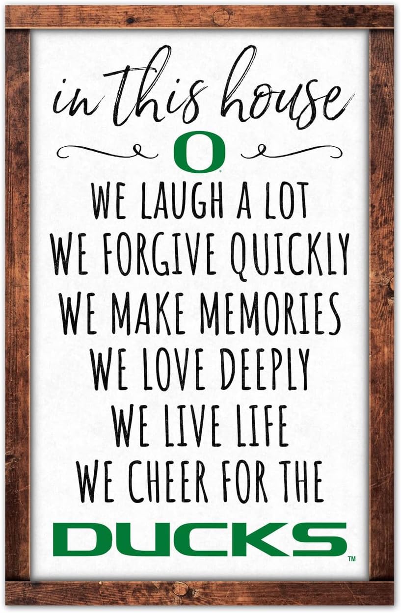 Oregon Ducks BOX LIST Wood Sign 11" x 17" 1/4" thick