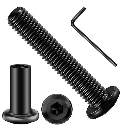 Miniatura 74 de MYWISH M8 x 30mm 20 piezas de tornillos de cabeza hexagonal con casquillo de hexágono, pernos de muebles de acero inoxidable 304 con rosca completa