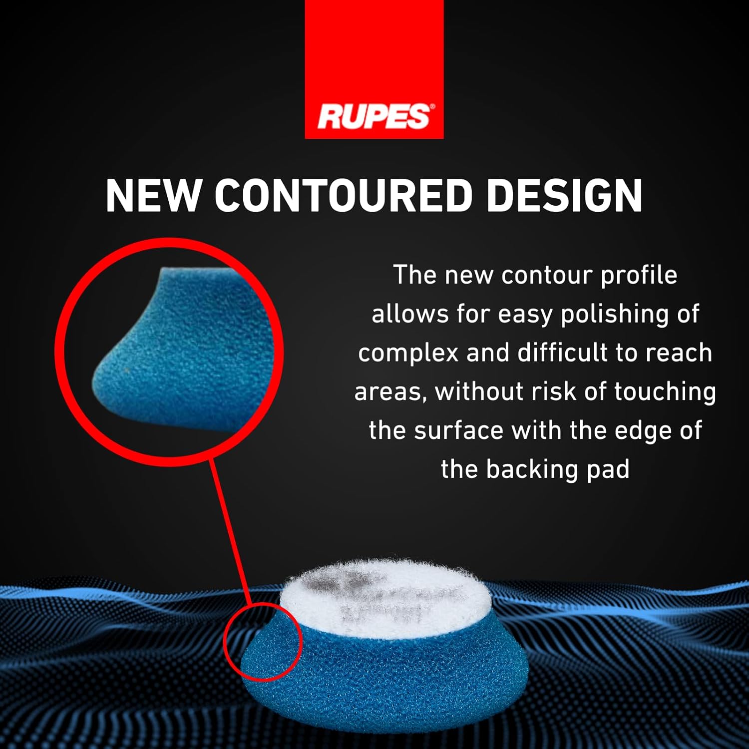RUPES 40mm Pack of 6 Blue D-A Coarse Cutting Foam Pads | Ideal for Severe Paint Correction & Gloss Enhancement | Improves Finishing Performance | Compatible with 1.5" Backing Plate
