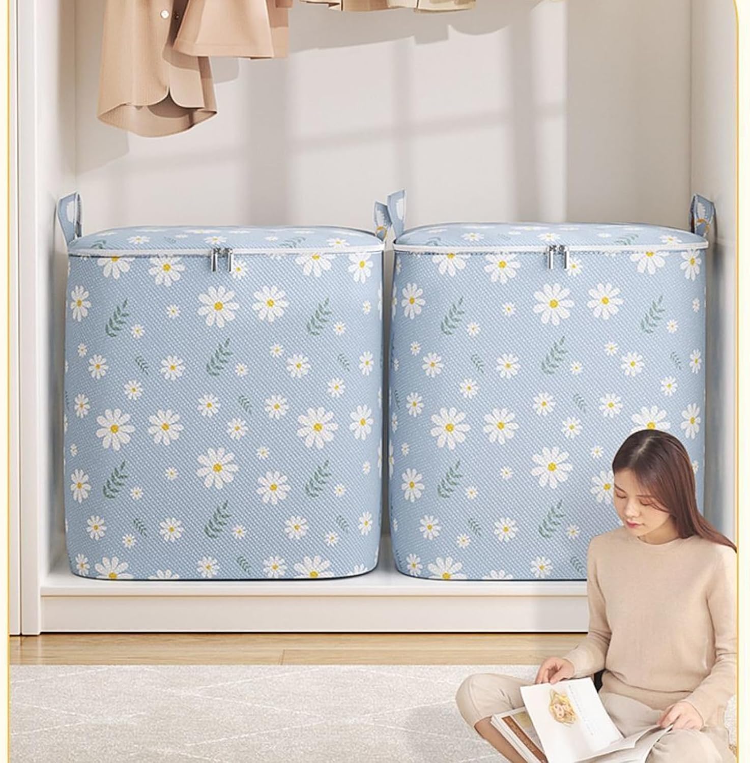 布団収納袋 衣装ケース 洋服収納ボックス 大容量 洗濯ランドリーバッグ トートバッグ 耐久 防水 折りたたみ可能 衣類必需品用の収納