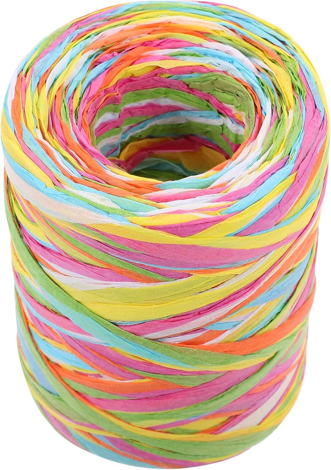 Colored Raffia Paper Ribbon 80m 6-Color DIY Craft Twine for Kindergarten Art Projects Wrapping and Decorative Packing