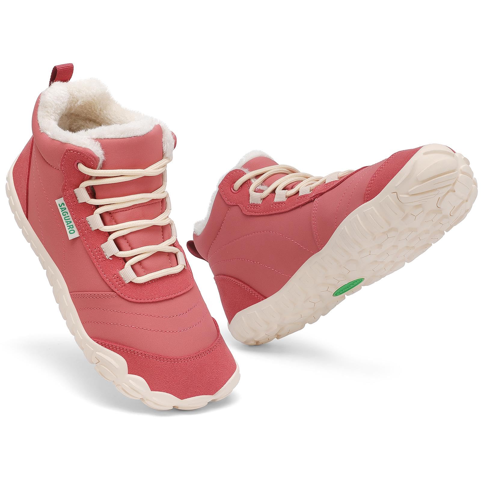 SAGUARO Botines Barefoot Mujer Invierno - Cálidas Forradas, Puntera Ancha & Suela de Drop Cero, Gr.36-42