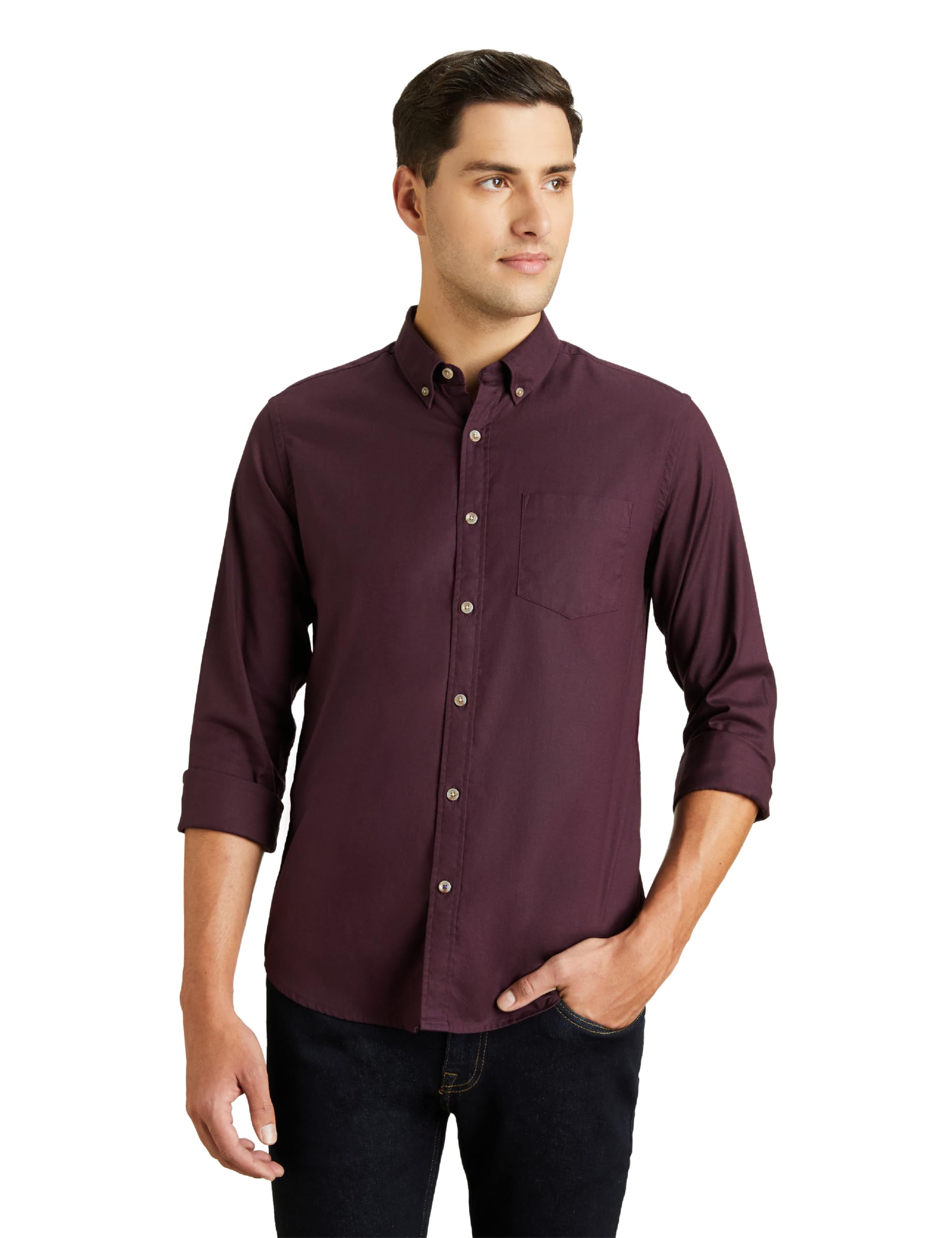 symbol premium Men's Stylish Solid All Day Fresh Buttondown Casual Shirt-Regular Fit | Plain | Full Sleeve | Cotton Semi Formal Wear (Available in Plus Sizes)-picture-19