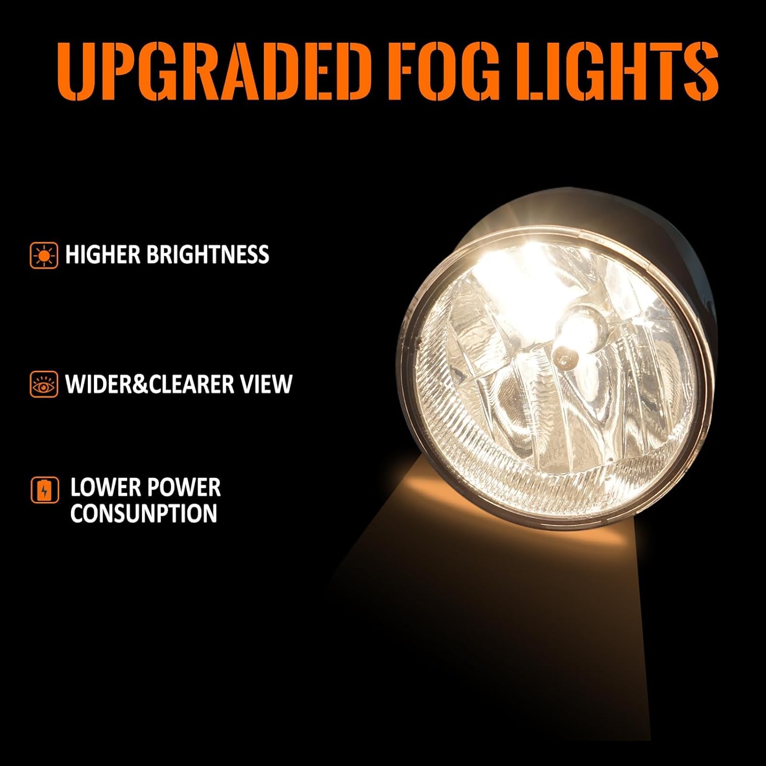 Shocklight Fog Lights Assembly For 2007-2013 Ford Expedition / 2008-2011 Ford Ranger with H10 12V 42W Halogen Bulbs(clear lens)