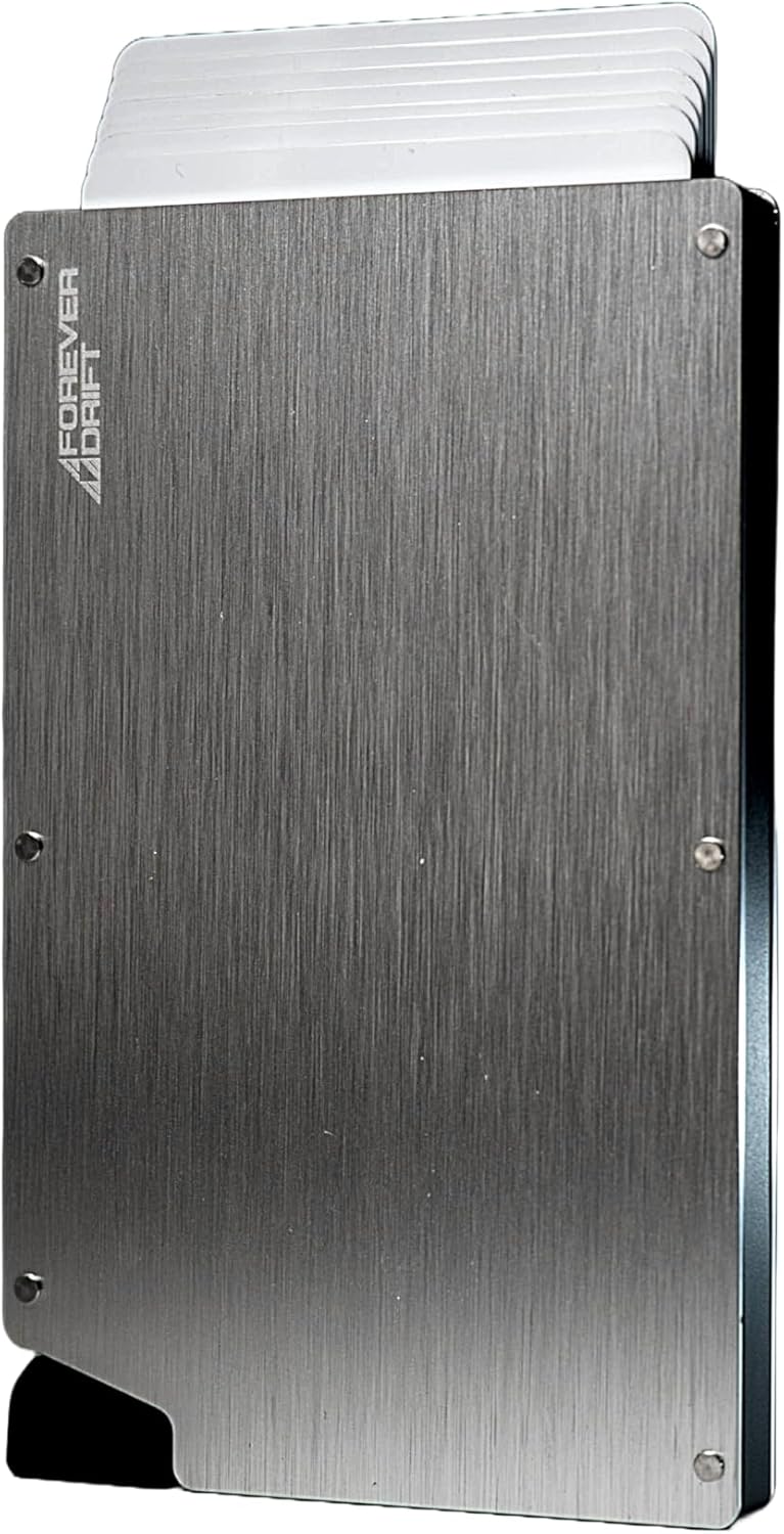 Pop Up Card Holder Slim Minimalist Metal RFID Blocking Wallet for Men or Women (Silver)