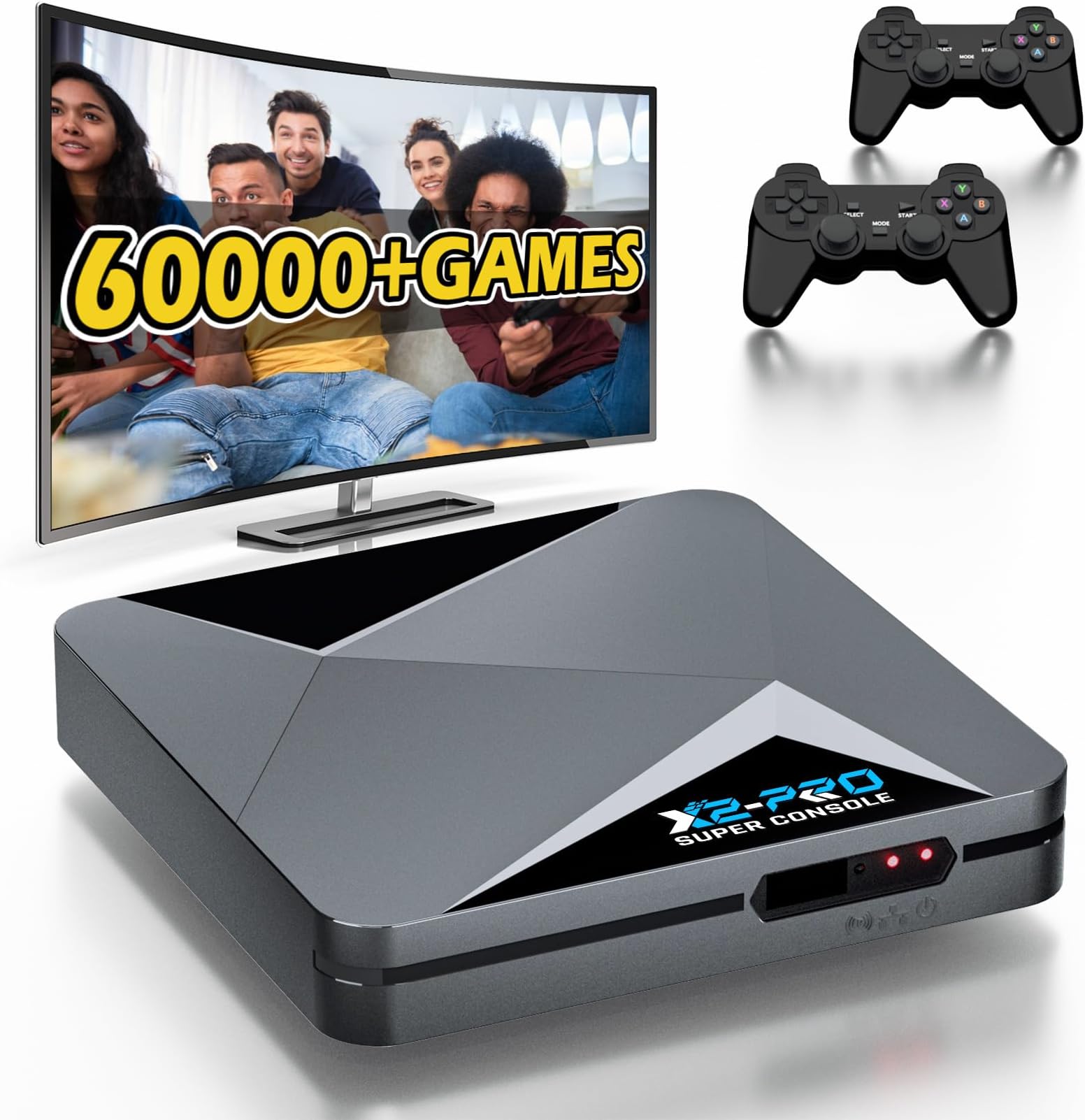Super Console X2 PRO Retro Game Console - 60000+ Games, 70+ Emulators, 3 Systems, 4K UHD, Plug & Play, BT 5.0, Dual Band WiFi (2.4G + 5G)