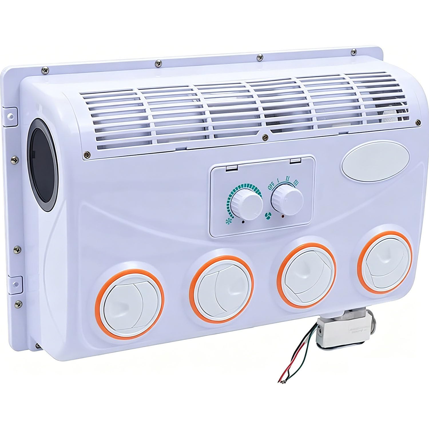 COAKUE 12V/24V DC Car Air Conditioner, Rooftop RV AC Unit, Universal Electric Parking Air Conditioner with 3-Speed Adjustment, for Trucks, Campers, Trailers, Agricultural Vehicles 24V