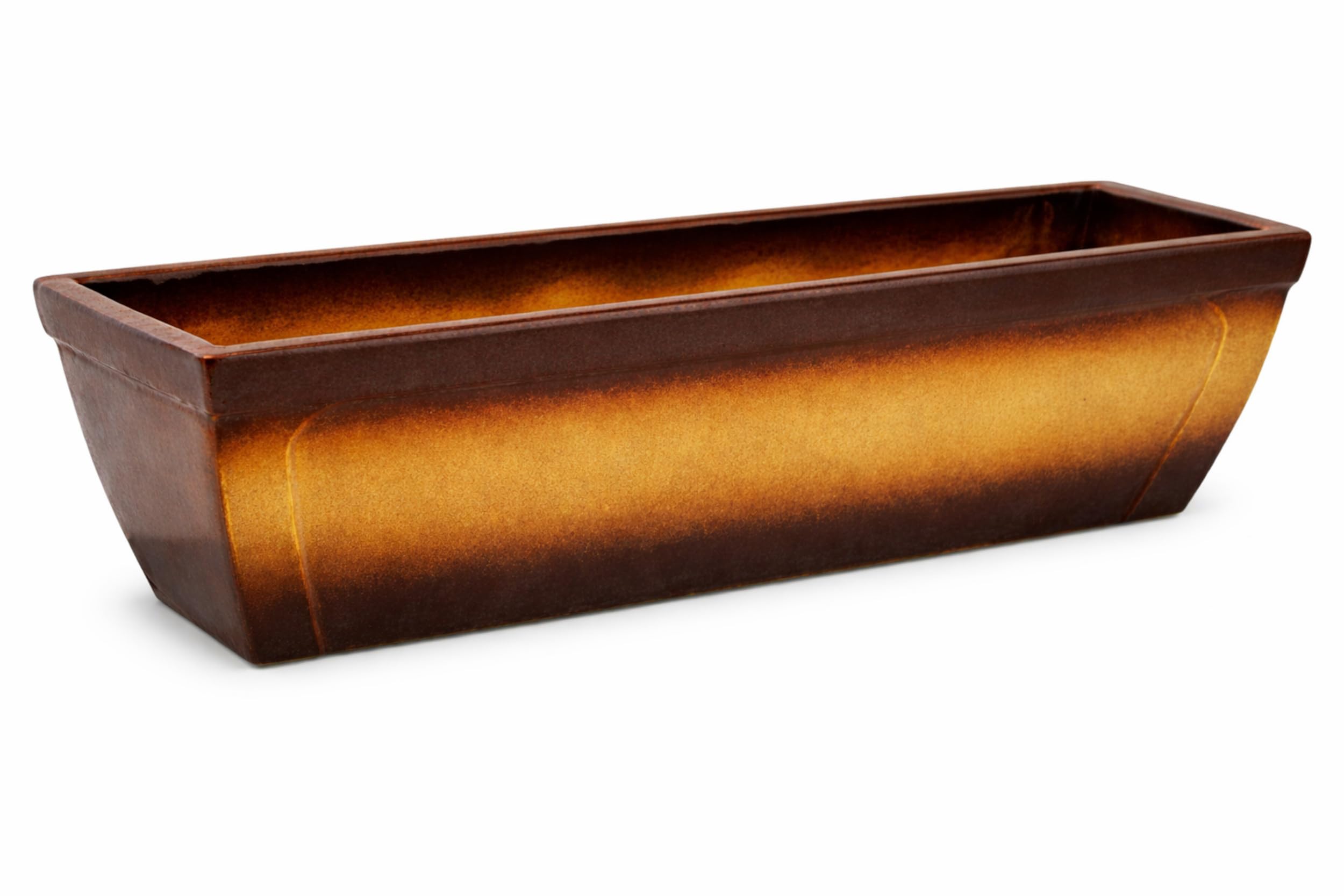 Balconnière en grès 58cm marron flammé grand bac résistant au gel