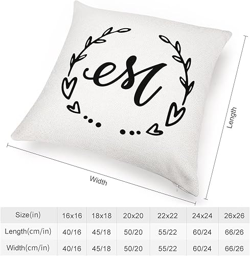 Miniatura 2 de Funda de almohada con diseño de corona de hojas de corazón, letra M, funda de almohada con inicial personalizada, funda de cojín decorativa con