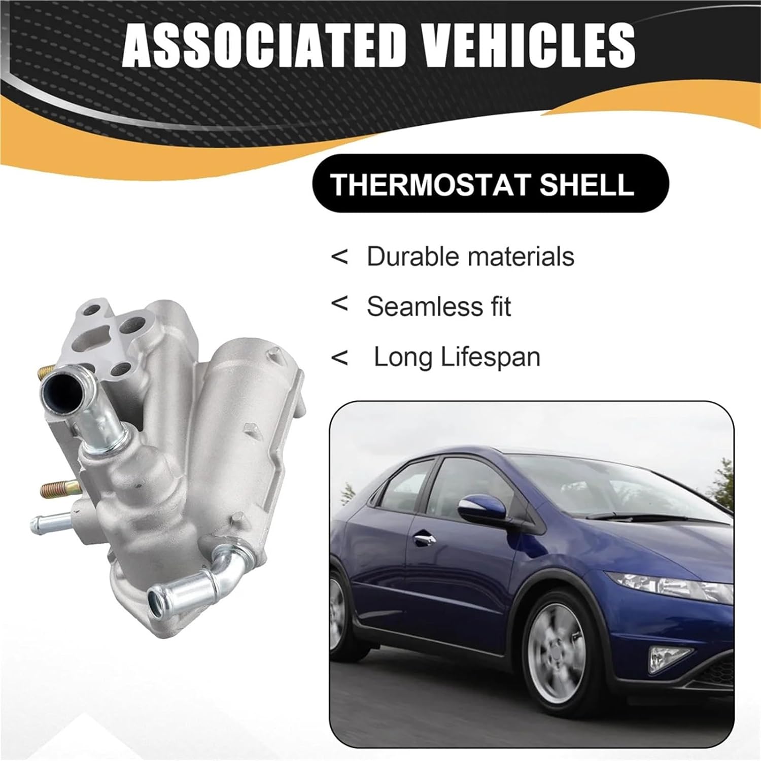 Car Coolant Thermostat Case Housing Compatible with Honda Siming Civic 1.8L 2006-2011 19320-RNA-A50