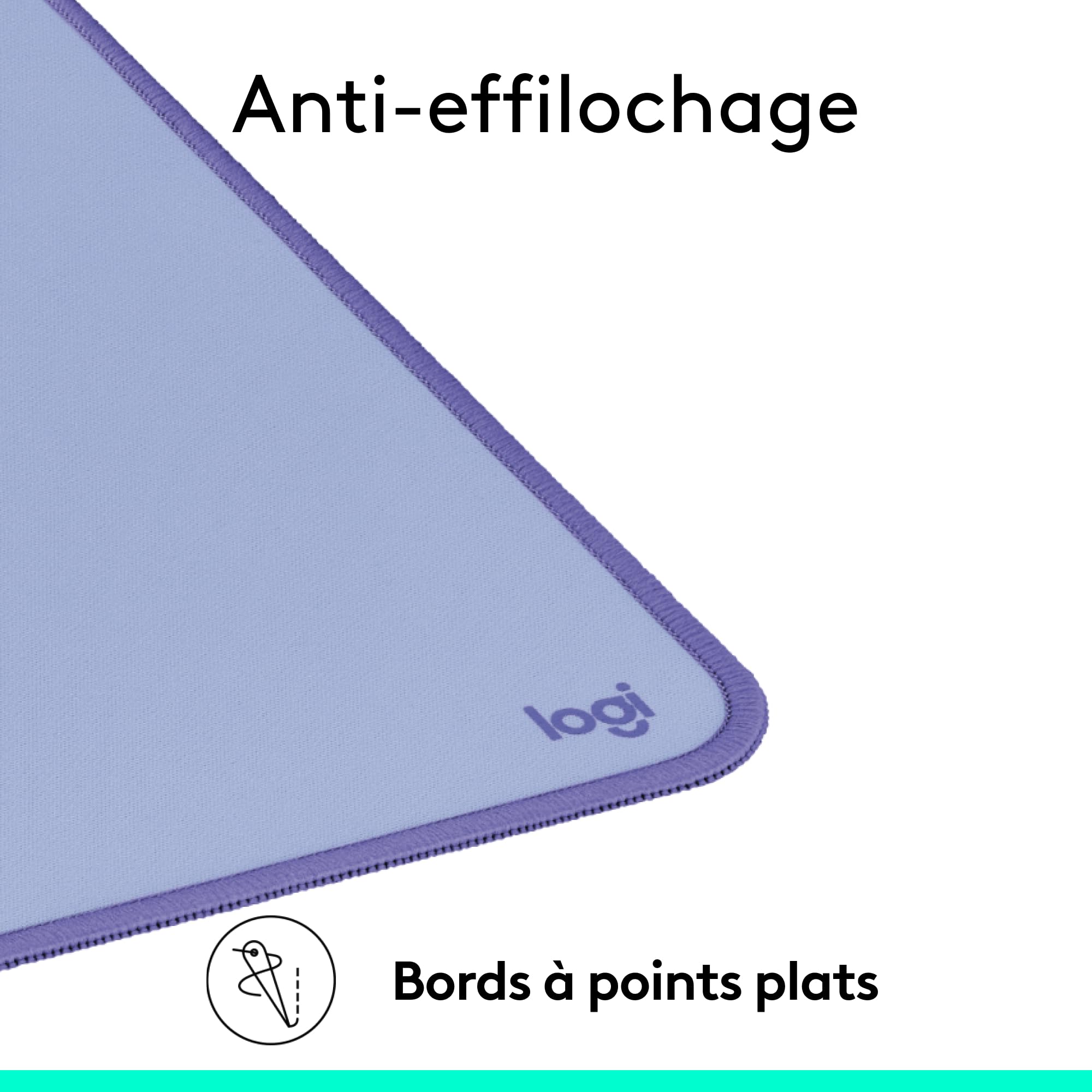 Logitech Tapis de Bureau Studio Large Multifonctionnel Anti-Dérapage Imperméable Lilas