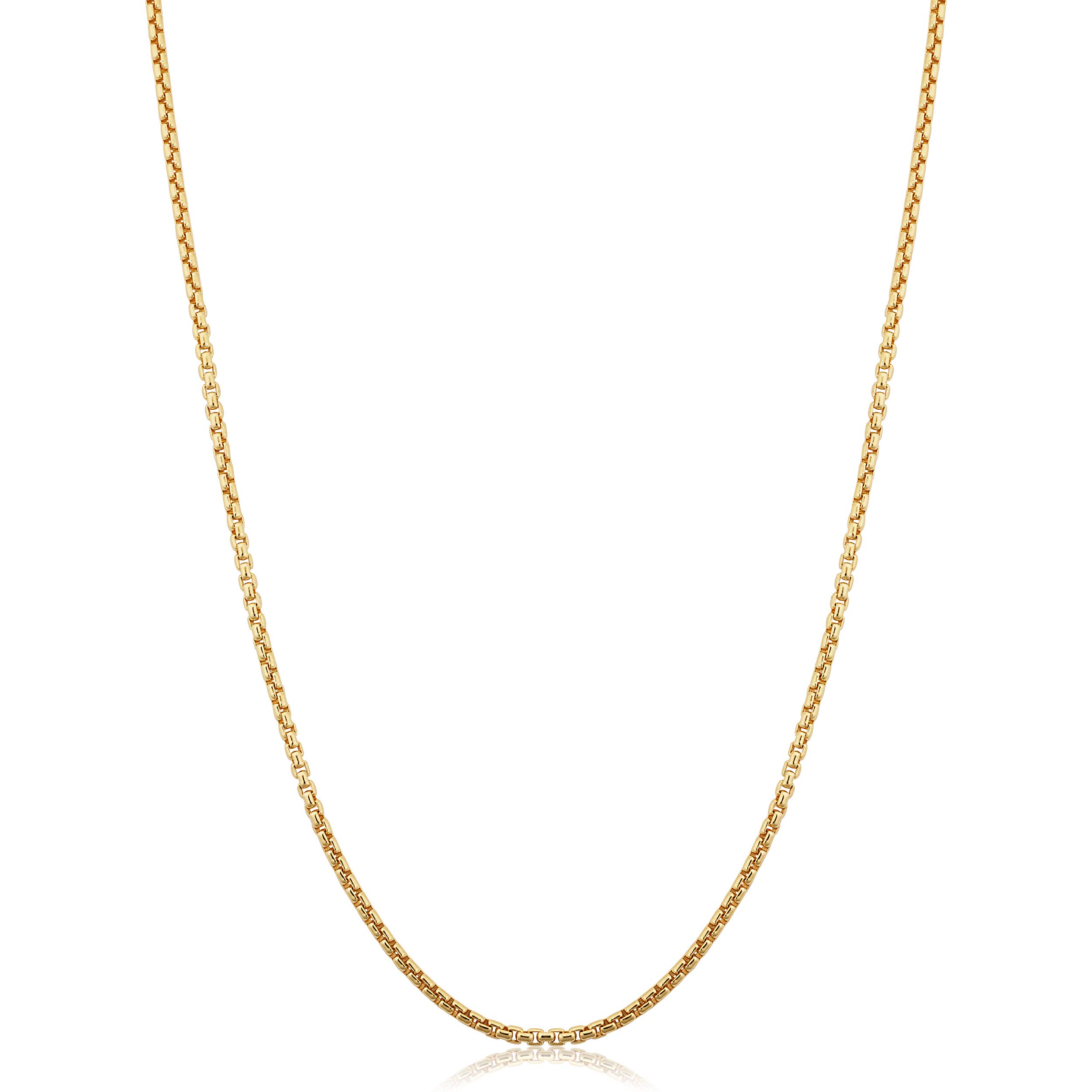 Kooljewelry Unisex-Adult Elegant Box Link Chain - 14k Gold Filled Necklace, Jewelry