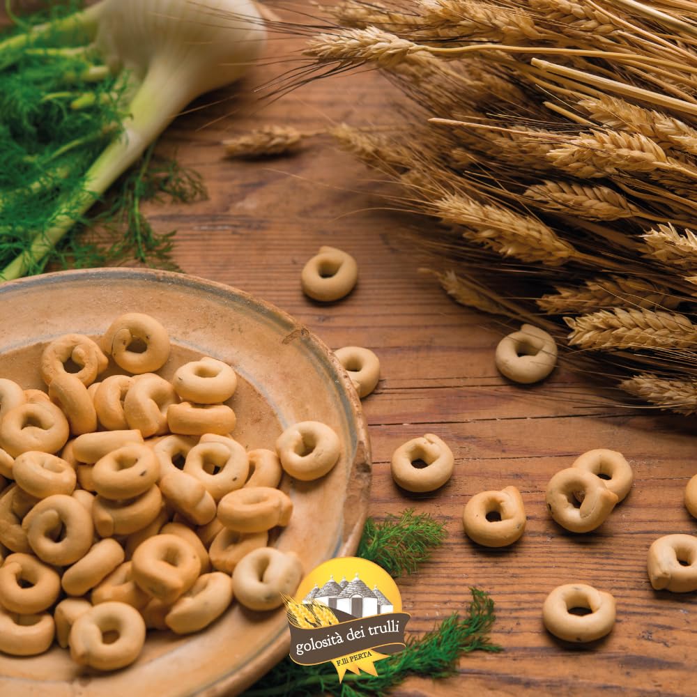 Golosità dei Trulli | Taralli Pugliesi con Olio Extravergine di Oliva, 6 Confezioni da 250 gr | Tarallini per Aperitivo, Snack Salati | Gusti Assortiti