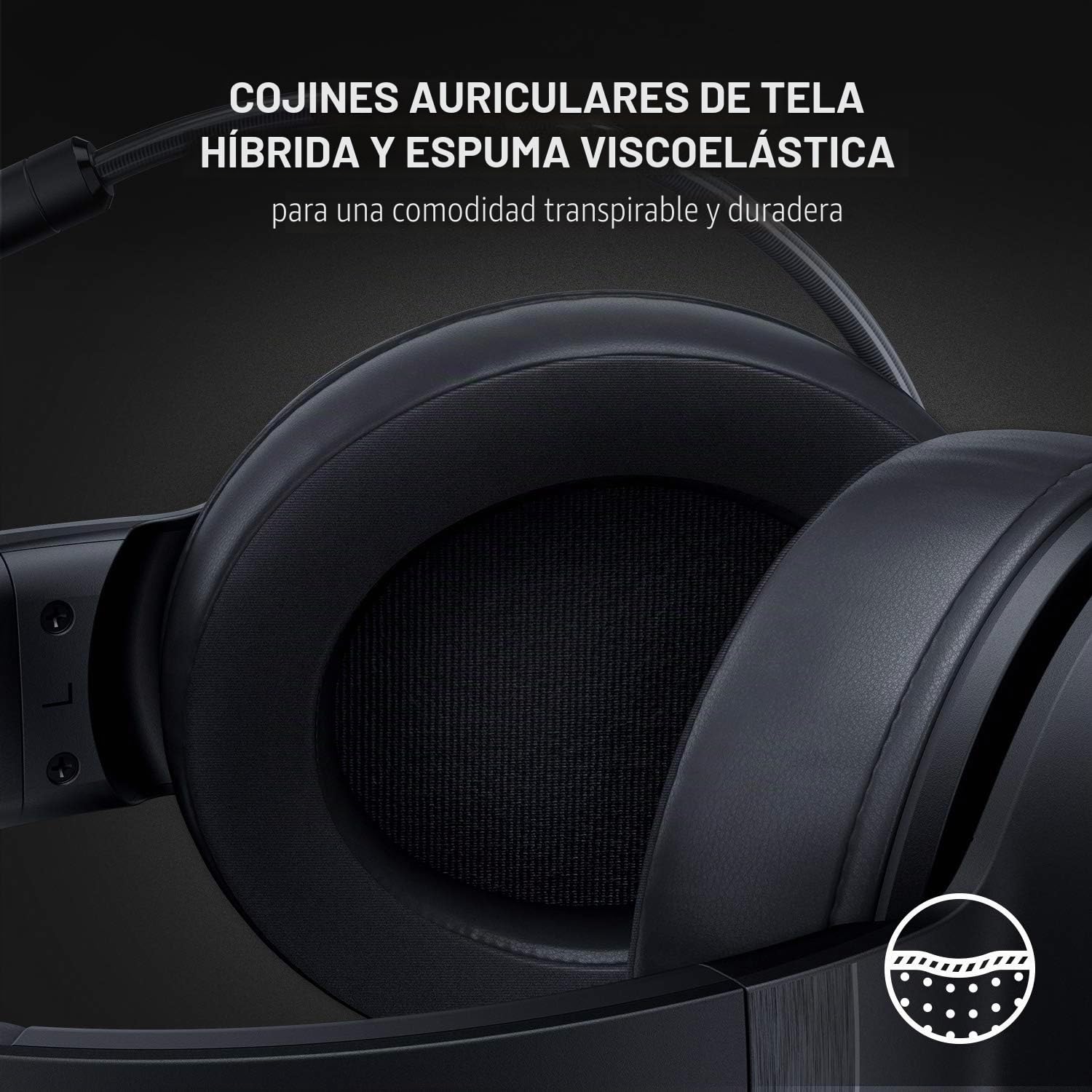 Razer Kraken V3 X - Auriculares para Videojuegos, Sonido Envolvente 7.1, Controladores Triforce de 40 mm, Micro cardioide Plegable HyperClear - Iluminación Croma RGB - para PC - Negro clásico