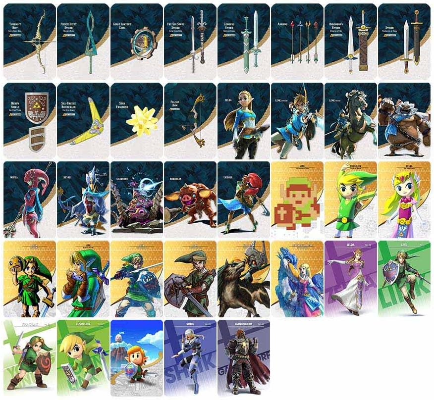 37 carte Zelda Amiibo, Carta Amiibo della Leggenda di Zelda, Zelda