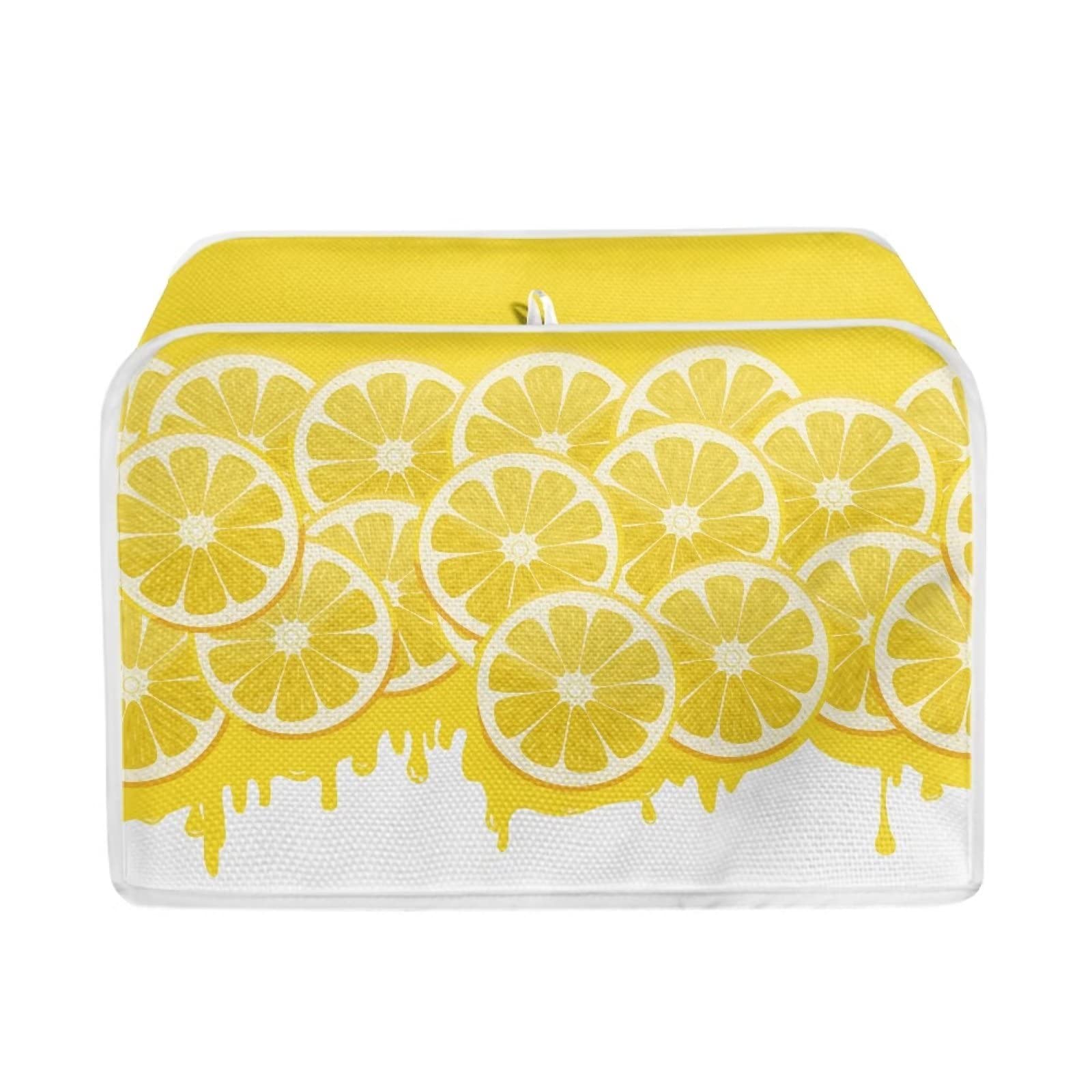Nopersonality Lemon Toaster Covers Dust Protection for 2 Slice Toaster, Kitchen Appliance Organizer Bag Anti-sputtering Fingerprint Protectors Universal Size to Keep Clean & Safe