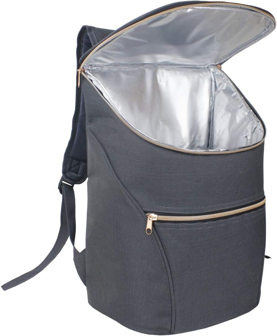 JSK Chic Cooler Bag Complimenting Both Smart & Casual Attire | Versatile 20L Insulated Backpack for Work, Shopping, Picnics, Daytrips - Anywhere! | Rose Zipper
