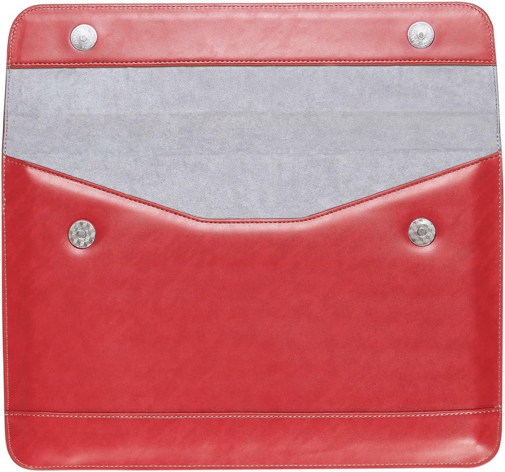 LENTION Split Leather Sleeve Case for MacBook Air 13 (2009-2017), MacBook Pro (Retina, 13-inch, Late 2012 to Early 2015), More 13-inch Laptop & Notebook, Magnetic Snaps & Soft Touch (Red)