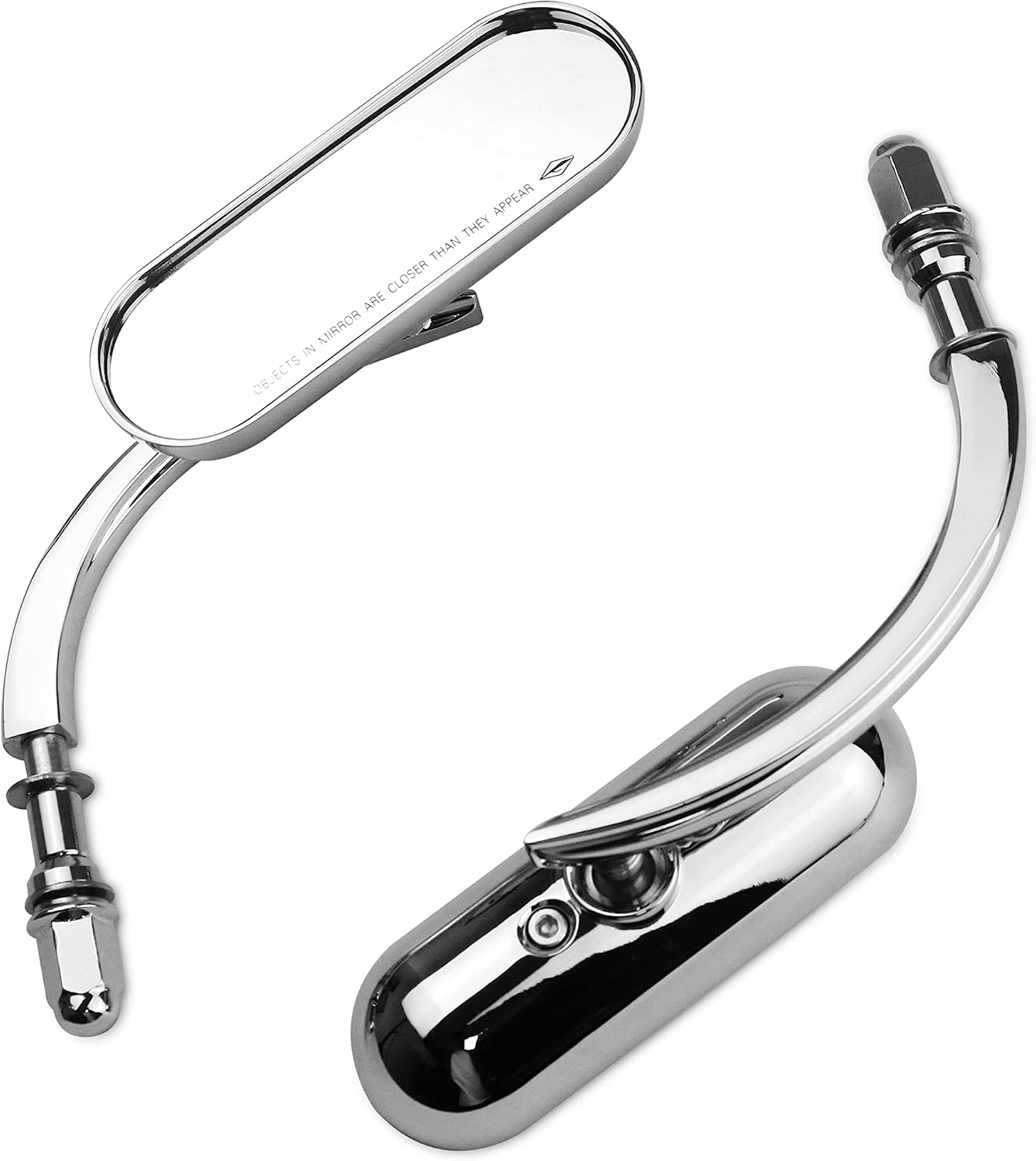 Motorcycle Rearview Mirrors Mini Oval 8MM for Harley Davidson Road King Street Glide Electra Dyna Sportster Softail Road Glide 1982-2022,Chrome