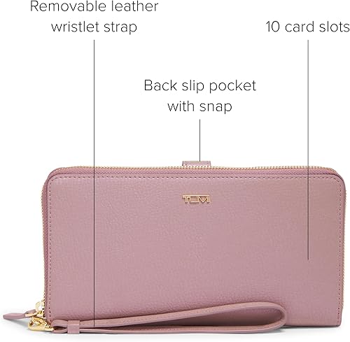 Miniatura 4 de TUMI - Cartera de viaje de piel Belden para mujer - Cartera para tarjeta y pasaporte, Rosado Perla, Cartera de viaje Belden