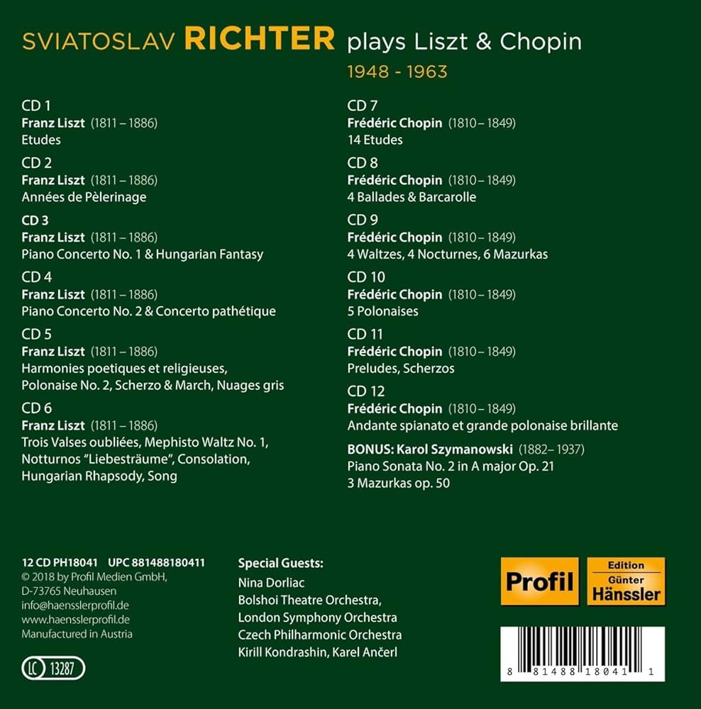 Chopin / Richte / Ginzburg - Sviatoslav Richter Plays Liszt