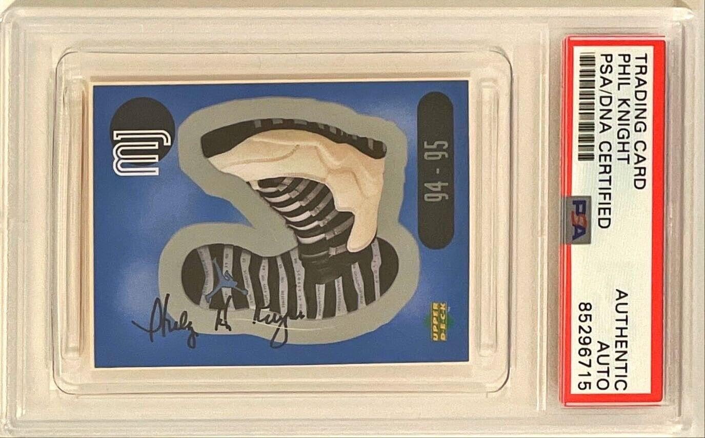 1998 UD Michael Jordan Shoes Phil Knight Nike Signed Auto Sticker #15 PSA/DNA - Autograph…