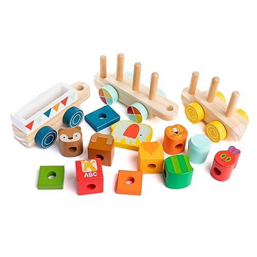 Miniatura 6 de KIDS PREFERRED World of Eric Carle The Very Hungry Caterpillar - Juego de tren de madera, 12 piezas