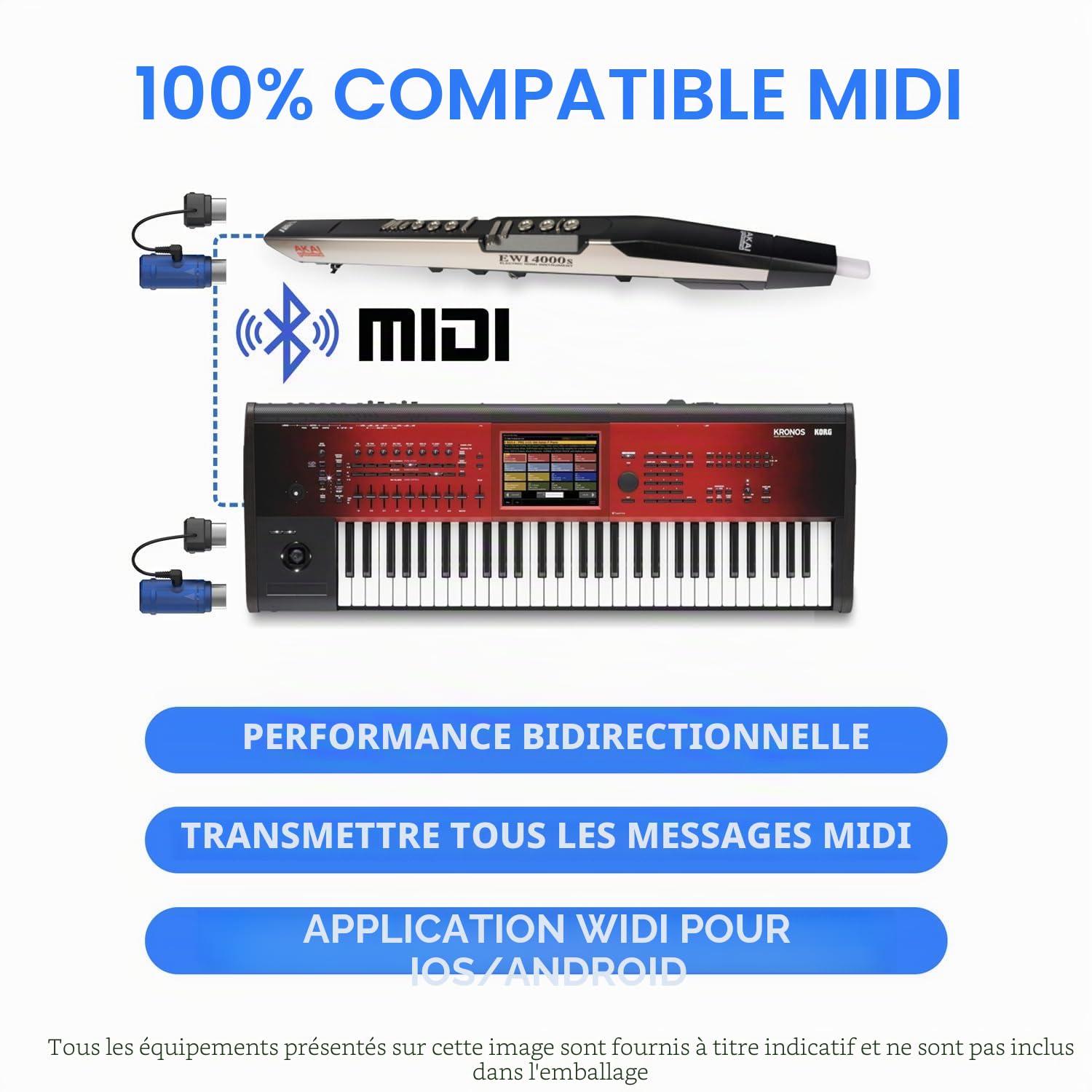 CME WIDI Master Blue – Adaptateur Bluetooth MIDI via DIN 5 Broches, Latence Ultra Faible de 3 ms