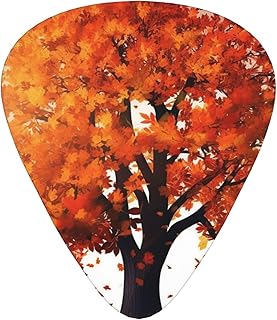Autumn Tree Guitar Picks 12 Pack Bass Picks with Organizer Box Guitar Plectrum Includes Thin Medium Heavy Guitar Picks Ukulele Picks for Bass Acoustic Electric Guitars