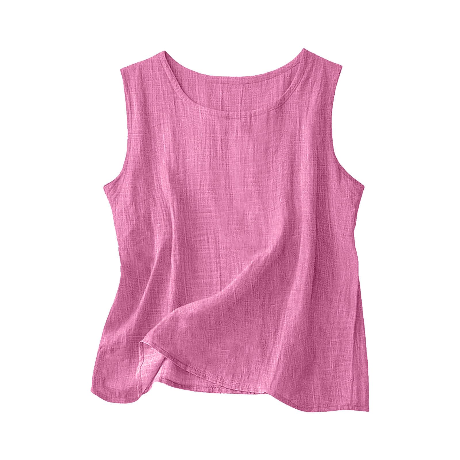 Linen Shirts for Women Linen Crewneck Tank Tops 2026 Spring Summer Beach Sleeveless Tops 2026 Fashion Vacation Shirts — view 10