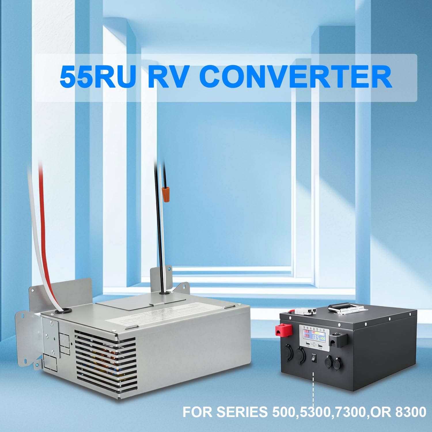 Convertidor de corriente RV de 55 amperios/reemplazo de cargador/actualización para RU Series 55RU 500, 5300, 7300 o 8300