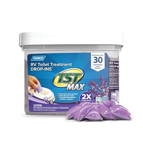 Camco TST MAX RV Toilet Treatment Drop-INs – Lavender 30-pk