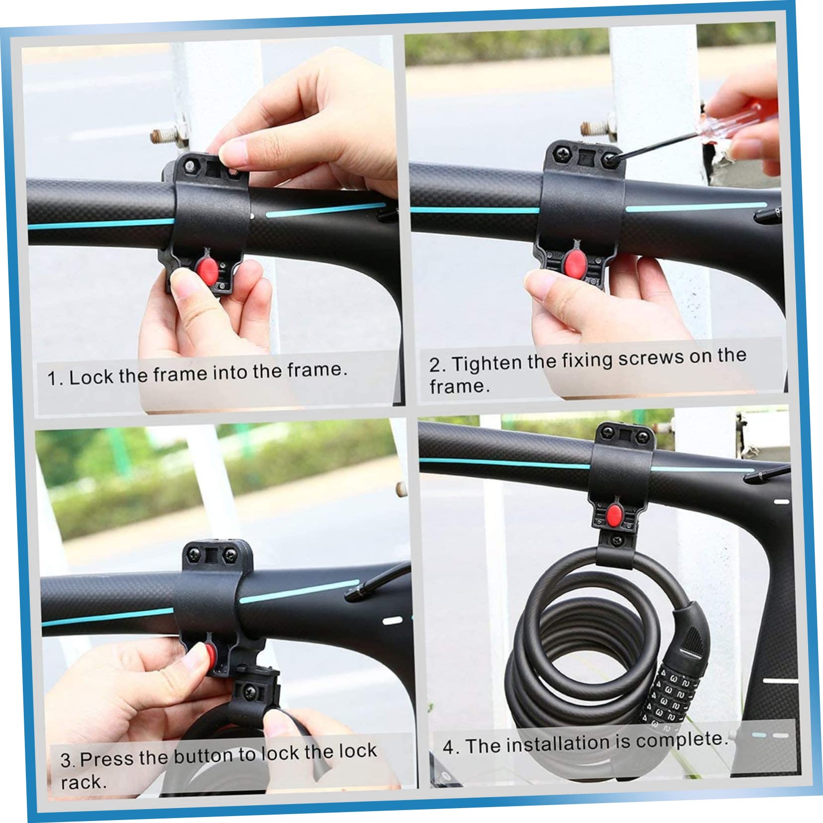ifundom Lucchetto Catena per Bici Robusto e Durevole Lucchetto Codice Cifre Accessori di Sicurezza per Biciclette