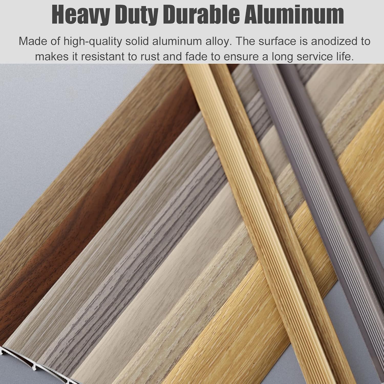 Metal Door Thresholds Edge Trim, 2cm Wide T Molding Gap Transition Strips for Wood to Tile/Laminate to Floor Tiles Easy to Install (D Length 90cm/35in)