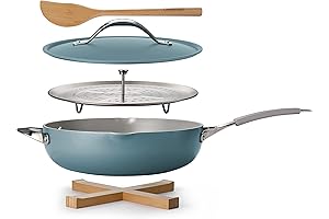 Tramontina All in One Plus Pan, 5 Qt Ceramic Non Stick (Blueberry Blue), 80110/085DS