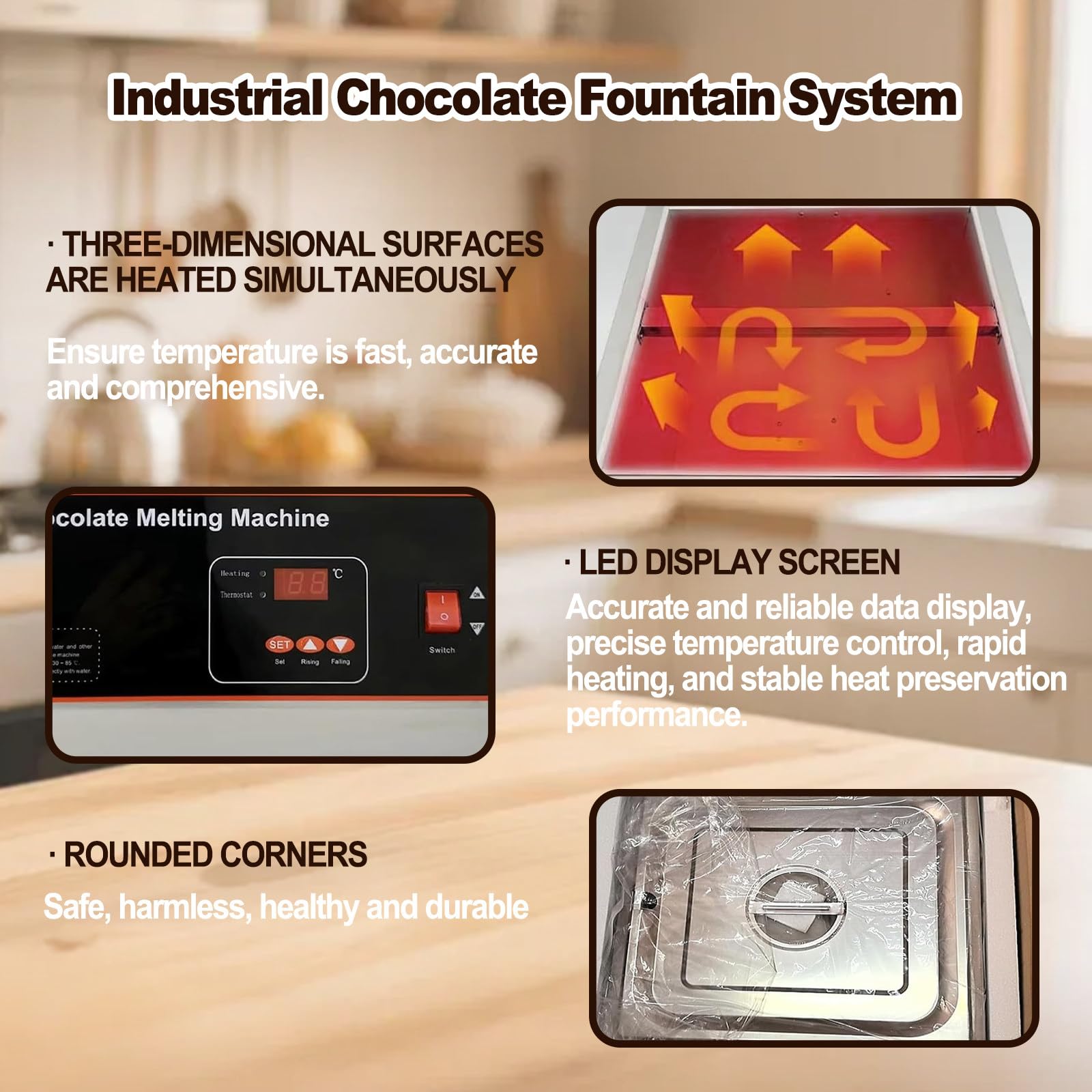 Tempéreuse à Chocolat | Fondoir électrique en Acier Inoxydable | Usage Professionnel de Table | Idéale pour Le Chocolat, Le Beurre et la crème | pour boulangeries, hôtels et cafés 12kg