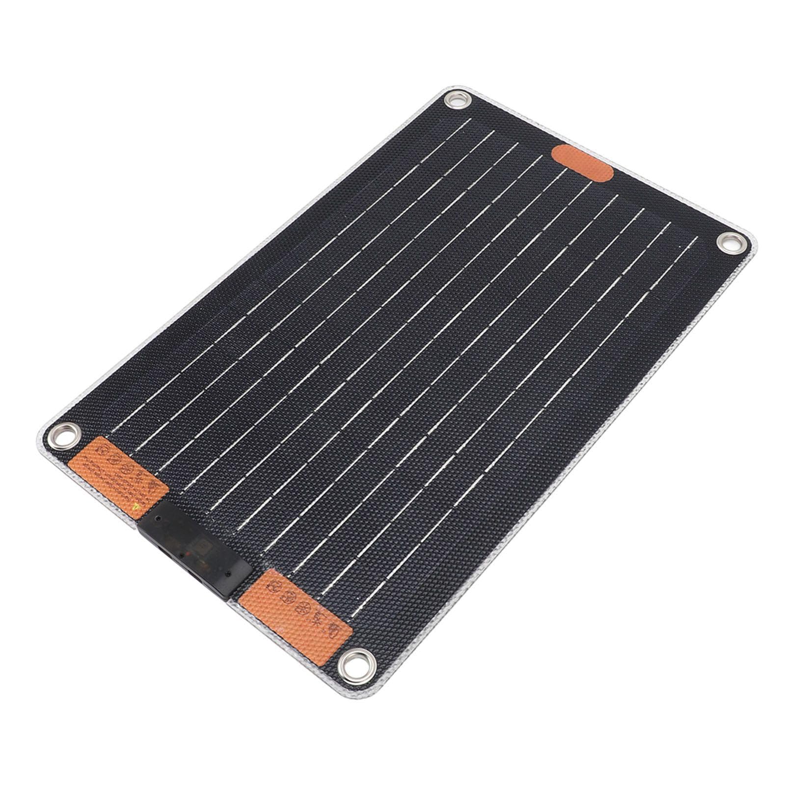 Annadue Pannello Solare da 30 W 5 V3 A, Generazione di Energia su Entrambi i Lati, Caricabatterie Solare A Ricarica Rapida Impermeabile Ultra Sottile per l'elettronica del Telefono