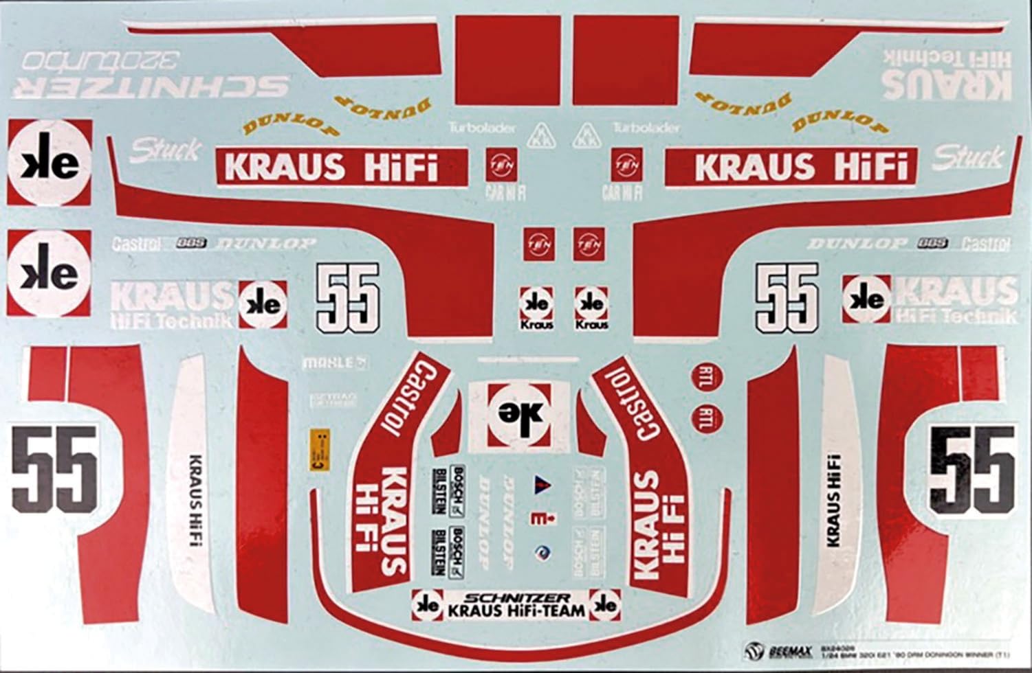 PLATZ) PLATZ/BEEMAX 1/24 BMW 320 E21 Turbo Gr.5 1980 DRM Zolder Westfalen Cup Winner Kunststoff Modell BX24028 (Automobil)