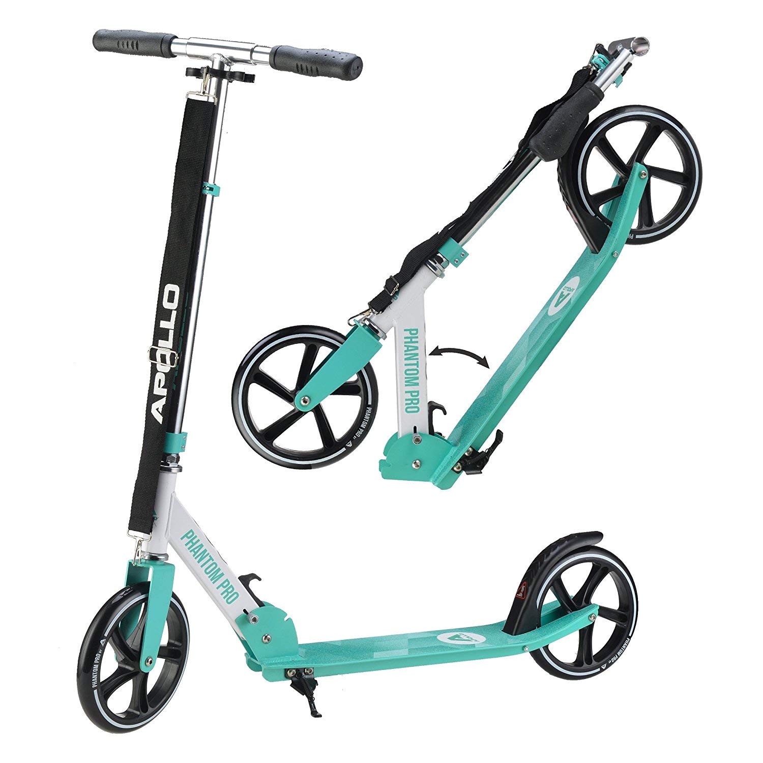Apollo Trotinette Freestyle Phantom Pro, 200mm | Roues XXL, De Ville, City Scooter Pliable, Hauteur Ajustable, Adultes et Enfants