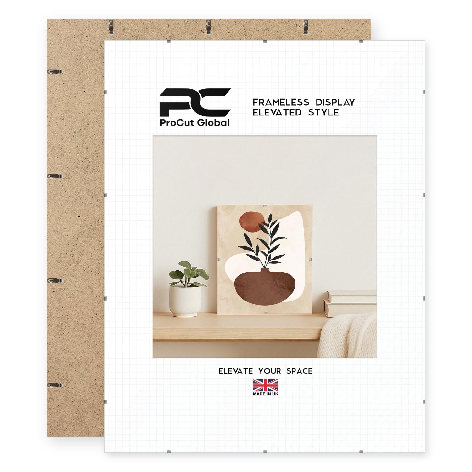 Procut Global 90x70cm Frameless Clip Picture Frames For Photos — image 1