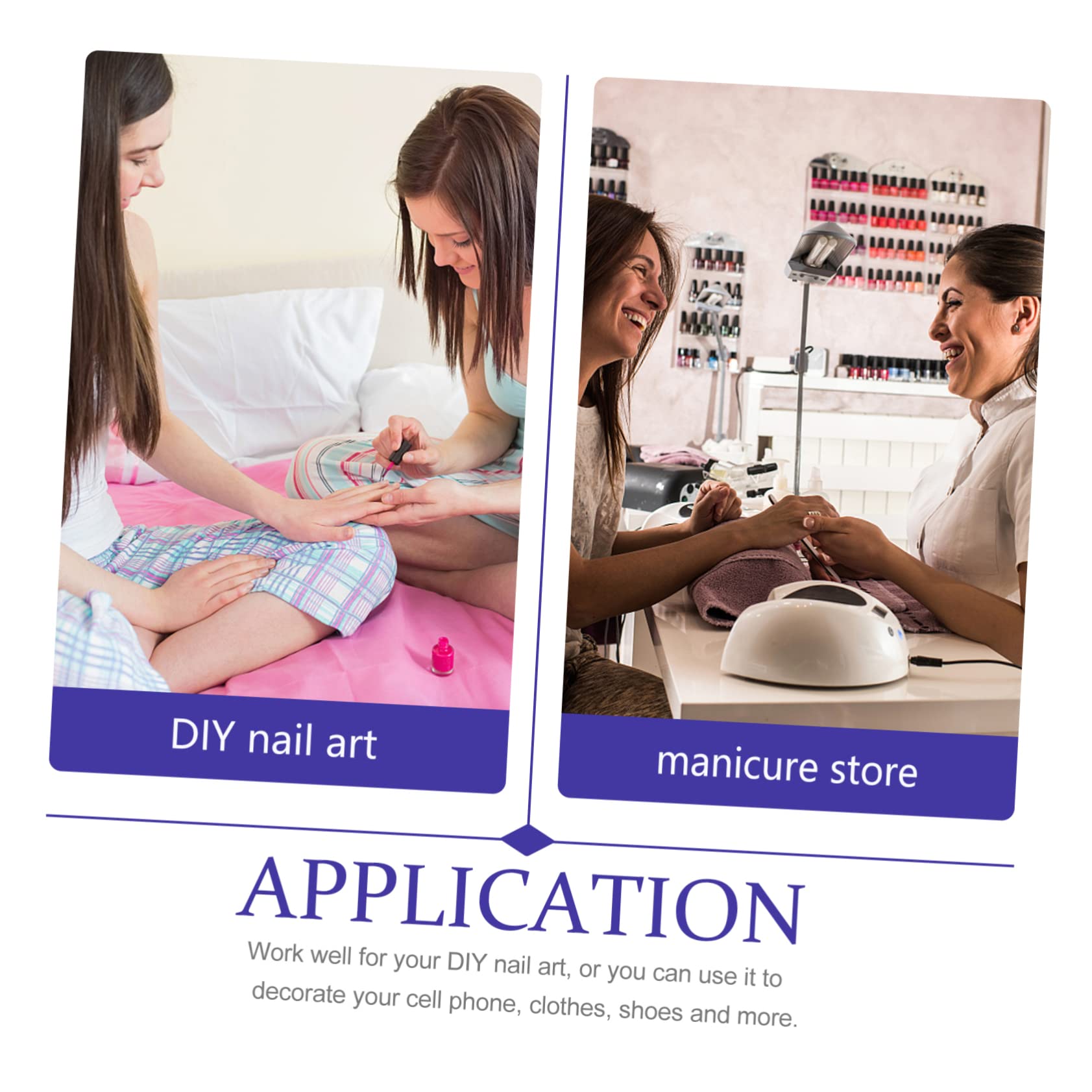 VICASKY 12pcs Heart Nail Gems Pink Rhinestones for Nails Decorative Studs for DIY Manicure