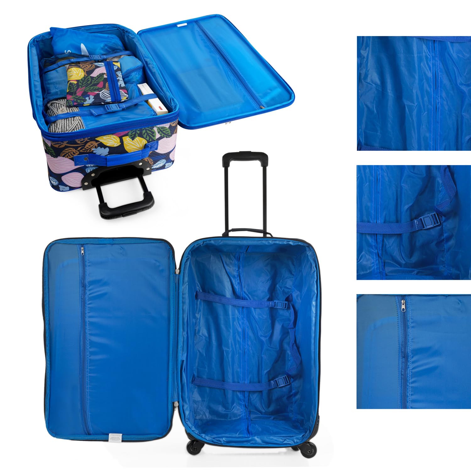 ITACA - Maletas De Viaje Cabina 55X40X20 Material EVA Ligero, Trolley con Ruedas Maleta De Mano para Avion Maleta Cabina Equipaje para Viajes Cortos. Compatible Ryanair, Azulon