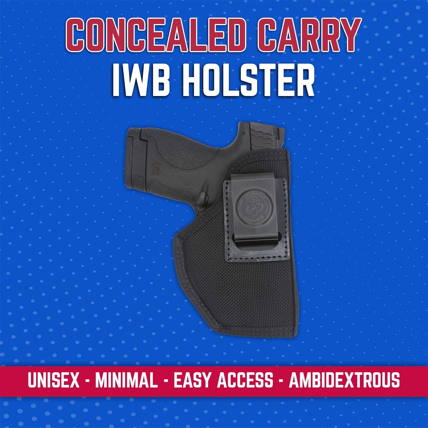 Desantis Super Stealth Gun Holster, Inside The Waistband Holster, Fits Glock 26, 27, Taurus G2S, G2C, G3C, M&P CPT 9/40, Shield 9/40/45, Walther PPS, and PPSM2, Ambidextrous IWB Holster, Black