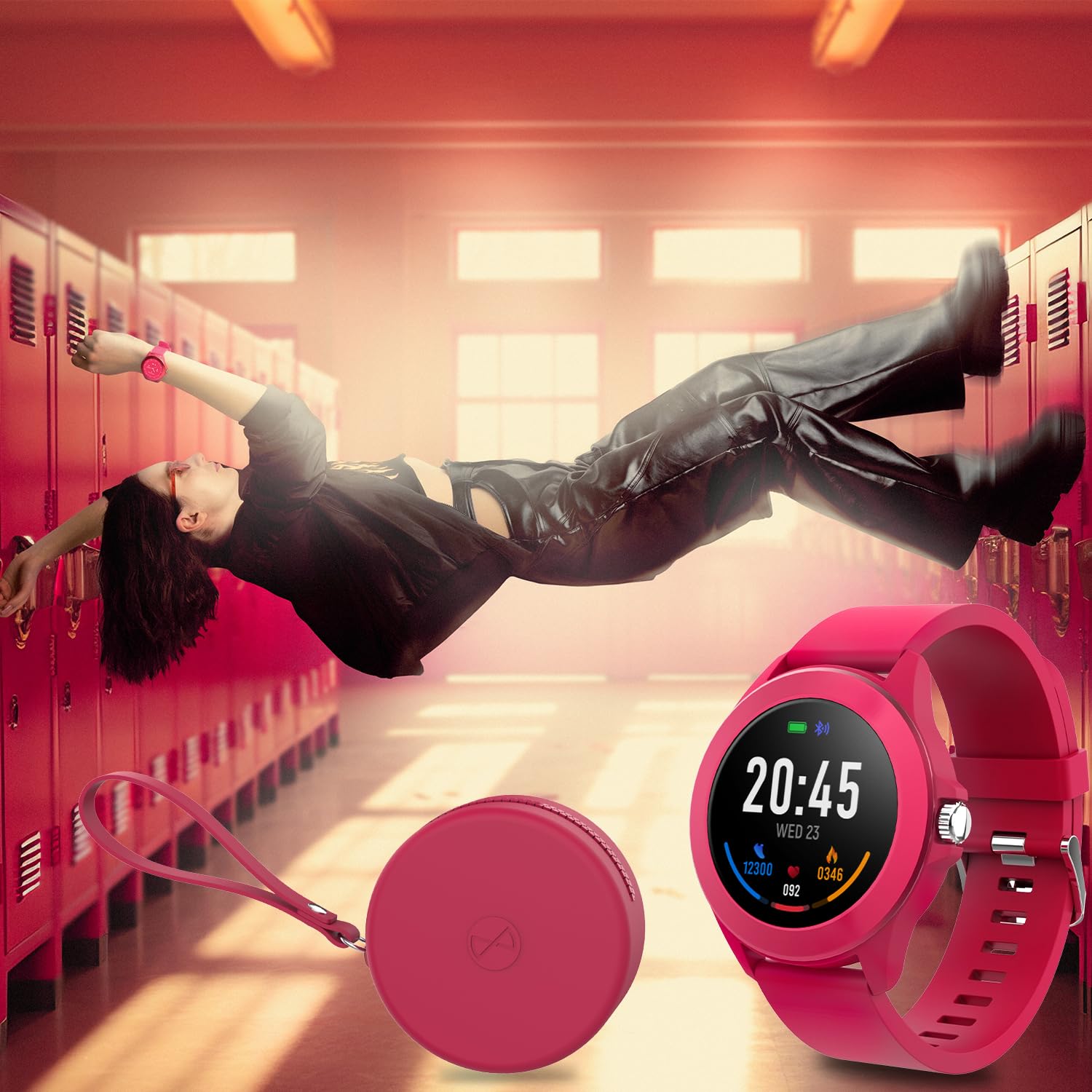 Forever Colorum CW-300 Montre connectée étanche IP68 avec podomètre, Moniteur de Sommeil, Compteur de Calories, Longue durée de Vie de la Batterie, Montre de Sport Android/iOS pour Homme et Femme,