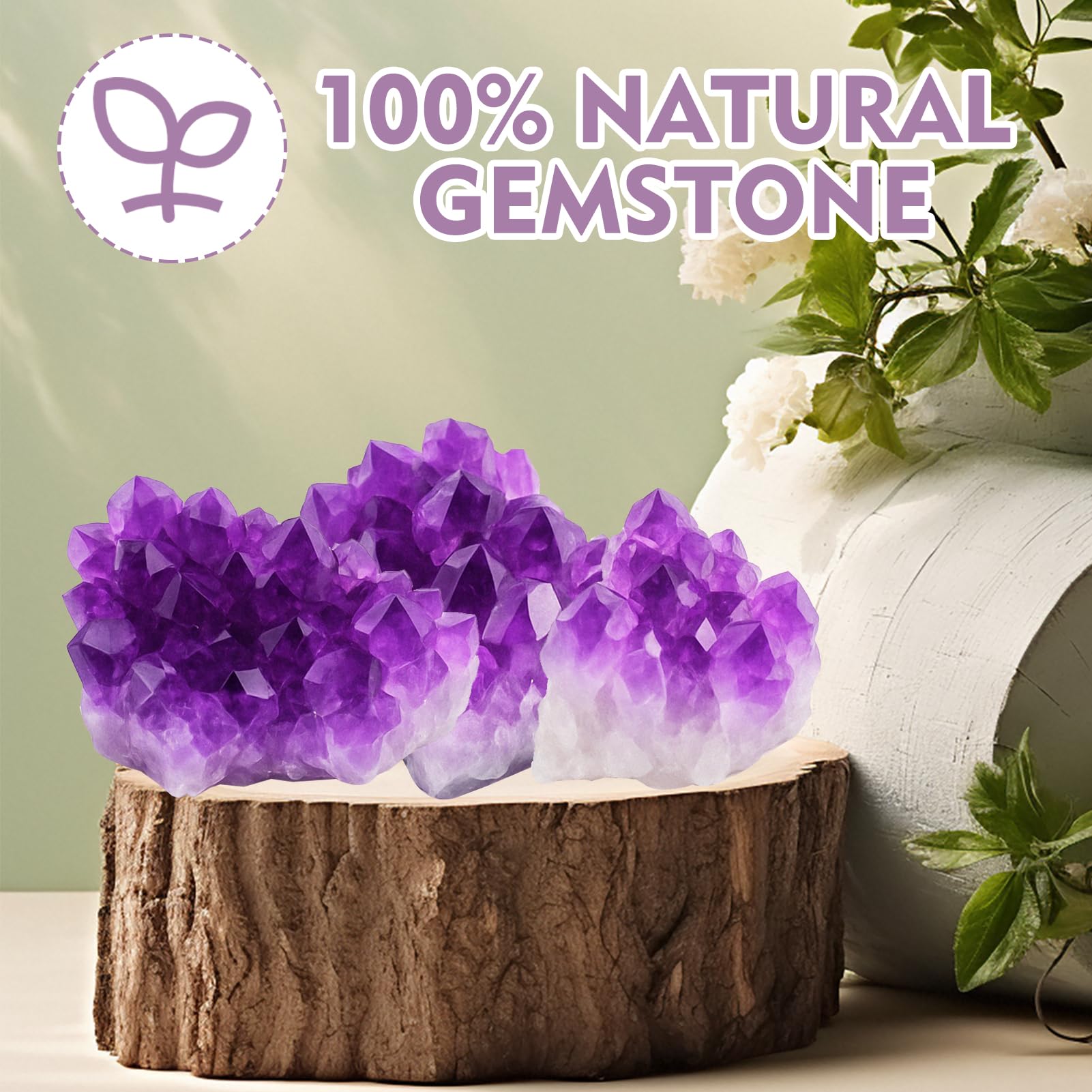 3PCS Amatista Piedra Natural, Minerales Y Piedras Preciosas 2-5 cm, Piedra Amatista, Minerales Curativos Para Meditación Y Feng Shui, Cristales Naturales Para Colección Y Decoración, 10-20 g