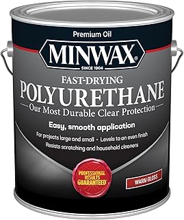 Minwax Fast Drying Polyurethane Protective Wood Finish, Clear Gloss, 1 Gallon