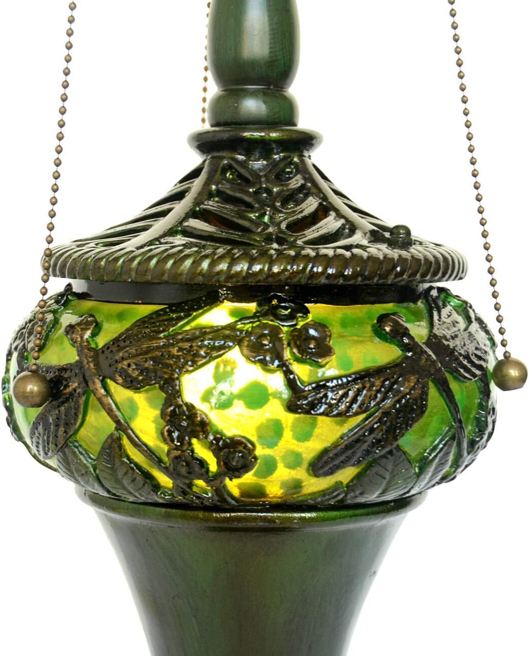 Bіg Sаlе Table Lamp(E26X3 E12X1 Bulb)18 Inch Wide Stained Glass Home Decor Light Dragonfly Lotus Design Lamp Shades Resin Base HT-Tiffany Lights for Bedroom Kitchen The Office Coffee Table Dresser Sound Bar