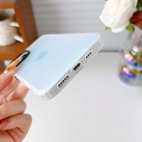 Miniatura 6 de Funda para iPhone 14 Pro Max, funda mate translúcida fluorescente degradada, parte trasera de policarbonato duro con borde de silicona suave,