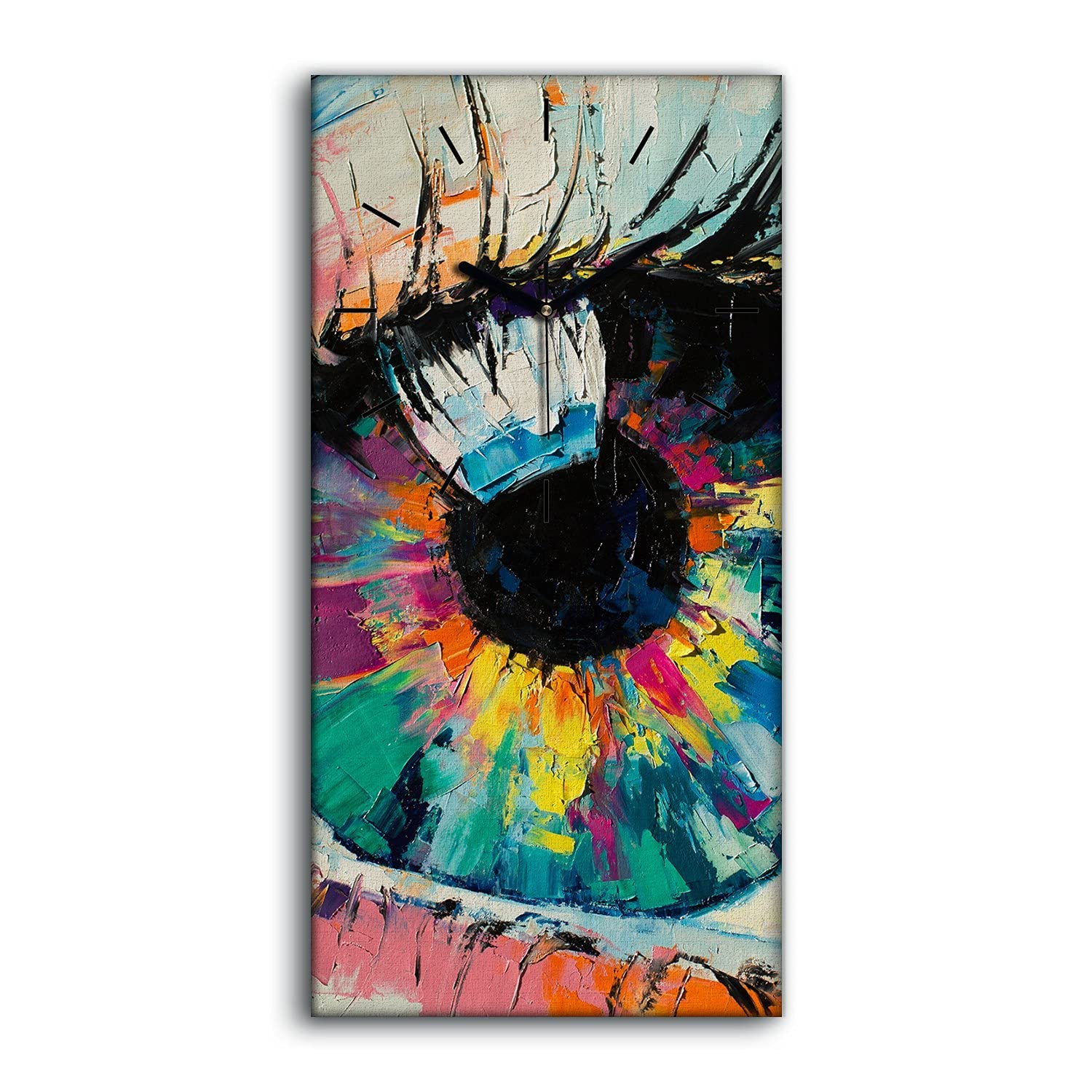 Horloge sur toile salon et chambre au design œil abstrait