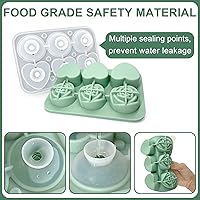 Vista 3 de Bandejas de silicona para cubitos de hielo, moldes de silicona 3D en forma de rosa y corazón, para hacer bolas de hielo, bandeja de hielo